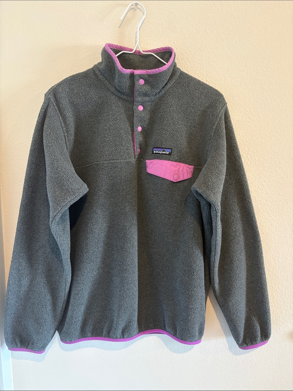 Patagonia Gray and Pink Sweatshirt